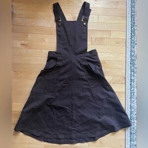 RevivALL Rich Brown Short Pinafore Dress Medium
